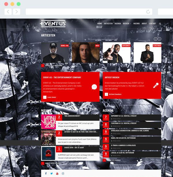 Event-us screenshot website
